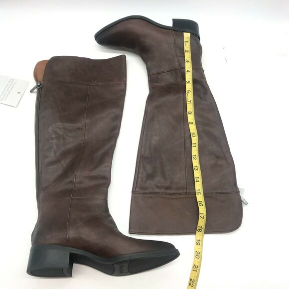 Franco Sarto Womens Daya Riding Boots Brown Leather Pointed Toe Zip 7M WC - Picture 5 of 10